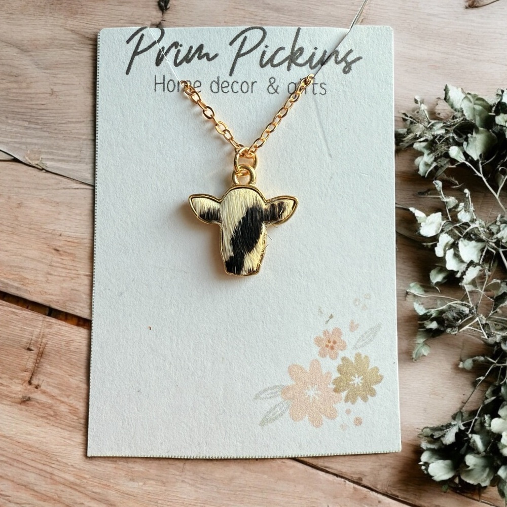 Gold Cow Pendant Necklace